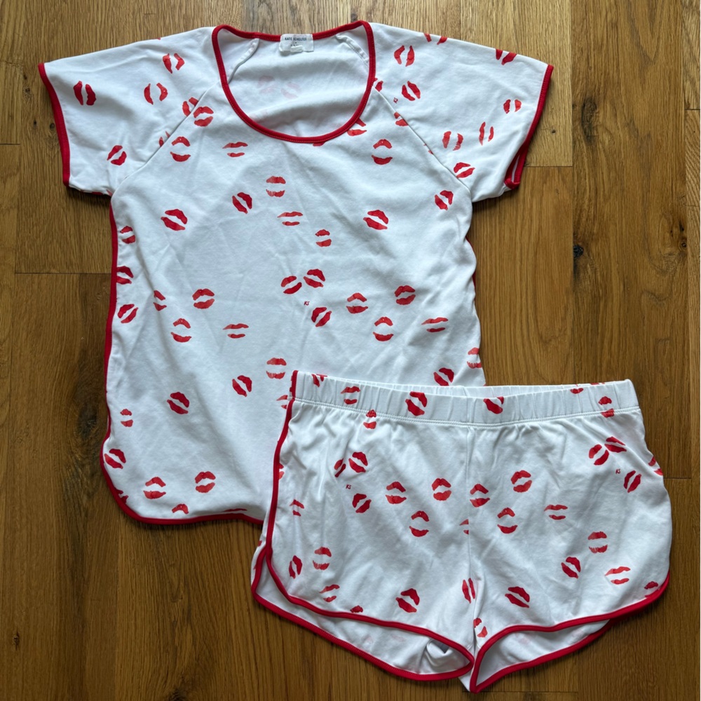 EUC Lake Pajamas x Kate Schelter Kisses Short PJ Set Medium